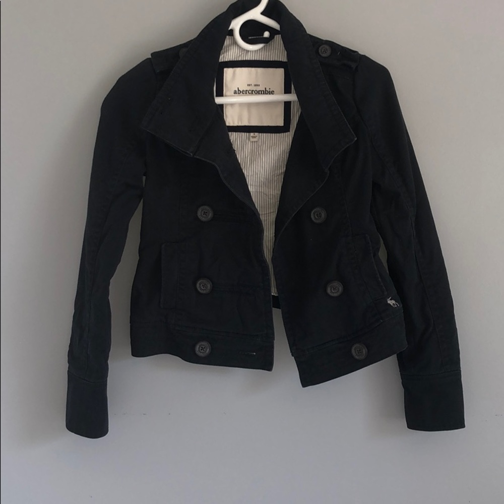 abercrombie girls navy jacket small